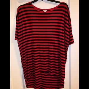 Large IRMA tunic top Black & red.  #75